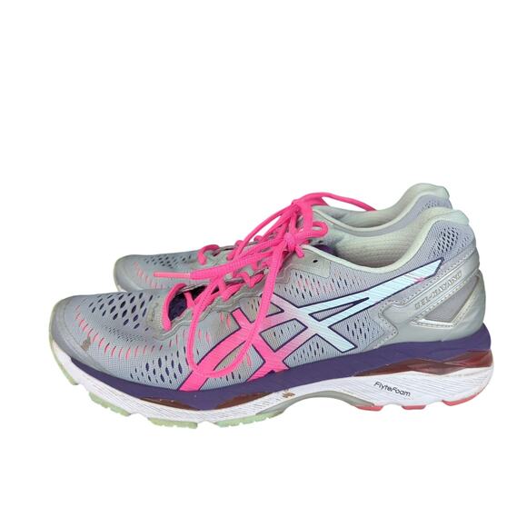 Asics Gel Kayano 23 Athletic Shoes‎ T696N Women's 10 Gray Pink Running Workout - Picture 2 of 9